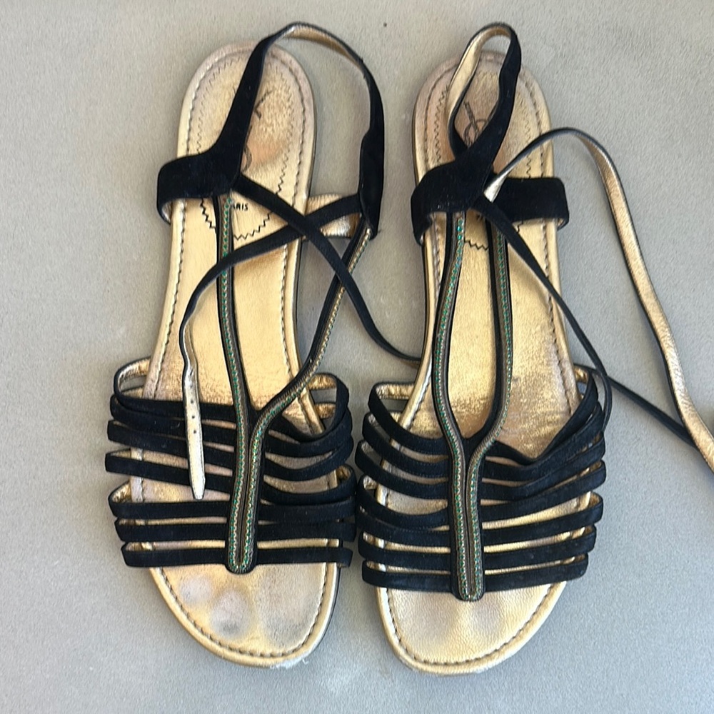 YSL Gold and black Sandals